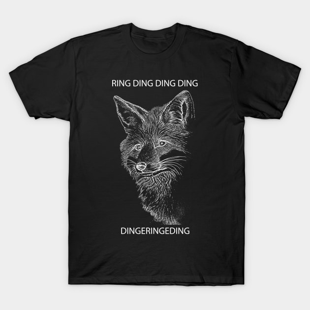 Fox Ring Ding Ding Ding Dingeringeding T-Shirt by Matt's Wild Designs